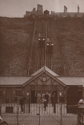 Edwardian view of cliff lift